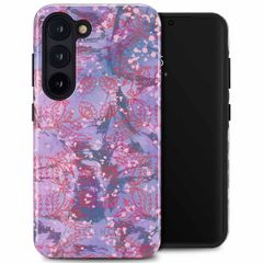 Selencia Coque arrière Vivid Samsung Galaxy S23 - Fresh Paint Flower Orange