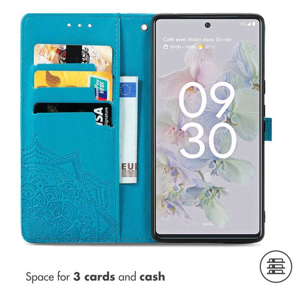 imoshion Etui de téléphone portefeuille Mandala Google Pixel 6a - Turquoise