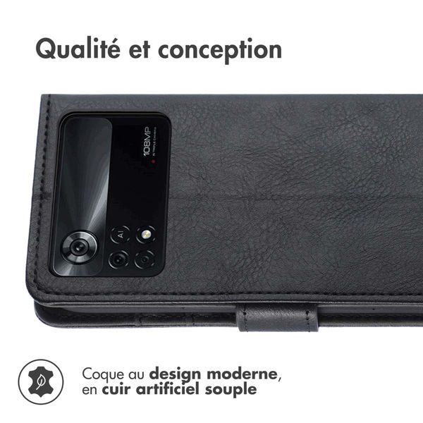 imoshion Étui de télephone portefeuille de luxe Xiaomi Poco X4 Pro 5G - Noir