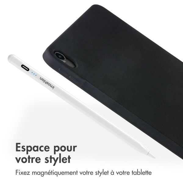 Accezz Coque Liquid Silicone avec porte-stylet iPad Air 11 pouces (2025) M3 / (2024) M2 / Air 5 (2022) / Air 4 (2020) - Noir