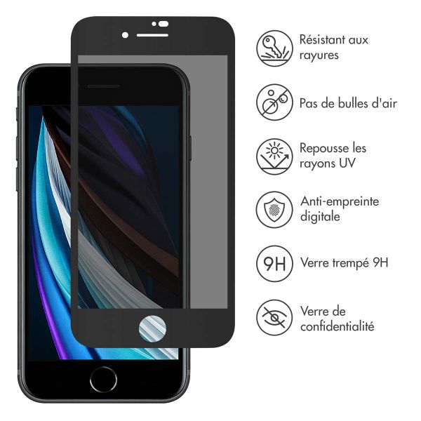 Accezz Protection d'écran en verre trempé Privacy Apple iPhone SE (2022 / 2020)