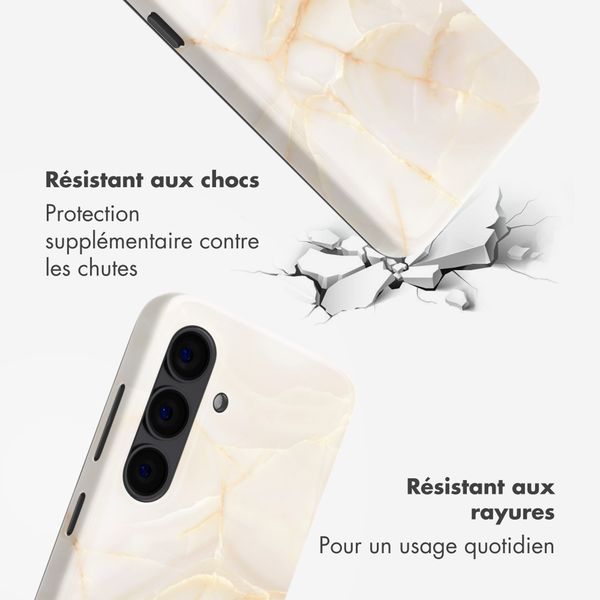 Selencia Coque arrière Vivid avec MagSafe Samsung Galaxy S24 - Golden Beige Marble