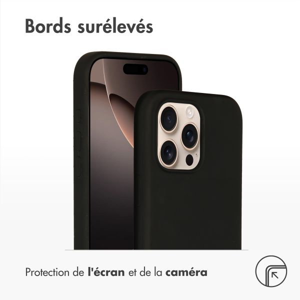 Accezz Coque Liquid Silicone avec MagSafe Apple iPhone 16 Pro Max - Noir