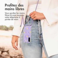 imoshion Coque Design avec cordon Samsung Galaxy A36 - Tropical Violet Flowers Connect