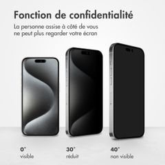 Accezz Protection d'écran en verre trempé Privacy Apple iPhone 15 Pro Max