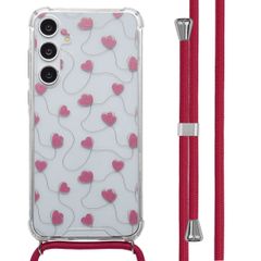 imoshion Coque Design avec cordon Samsung Galaxy A55 - Dusty Rose Connected Hearts