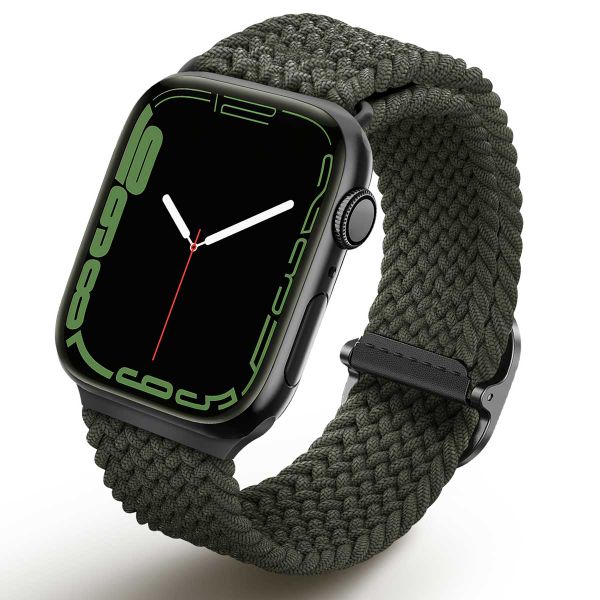 Uniq Bracelet tressé Aspen Apple Watch Series 1 á 10 / SE / Ultra (2) (44/45/46/49 mm) - Vert Cyprès