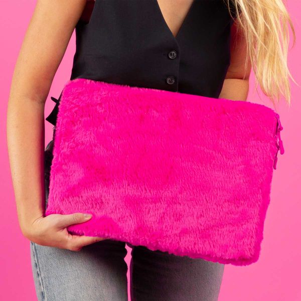 imoshion Pochette ordinateur Fluffy 13-14 pouces - Hot Pink