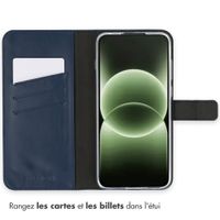 Selencia Étui portefeuille en cuir véritable OnePlus 15R - Bleu foncé