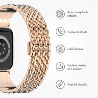 Selencia Bracelet dragon en acier Apple Watch Series 1 t/m 11 / SE / Ultra (44/45/46/49 mm) - Rose Doré