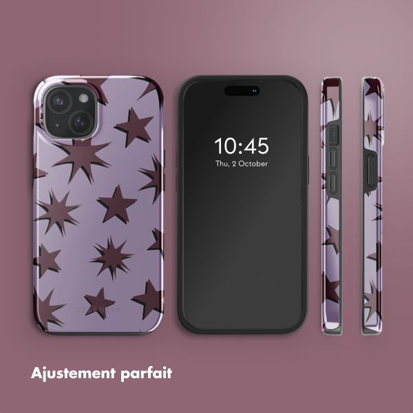 Selencia Coque arrière Vivid avec MagSafe Apple iPhone 15 - Stars Plum Lilac