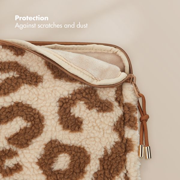 Selencia Pochette ordinateur Teddy 13-14 pouces - Vanilla Leopard