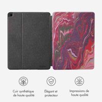 Selencia Coque tablette Vivid Apple iPad 9 (2021) 10.2 pouces / iPad 8 (2020) 10.2 pouces / iPad 7 (2019) 10.2 pouces - Marble Plum