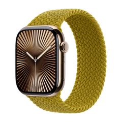Apple Bracelet Solo tressé Apple Watch | 44/45/46/49 mm - Taille 10 - Chartreuse