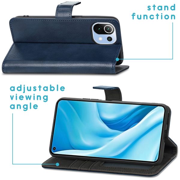 imoshion Étui de télephone portefeuille Xiaomi Mi 11 Lite (5G/4G) / 11 Lite 5G NE - Bleu foncé