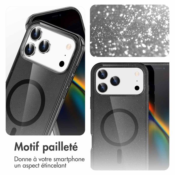 imoshion Coque Pailletée avec MagSafe Apple iPhone 17 Pro - Noir