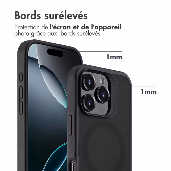 Accezz Coque Givrée Robuste avec MagSafe Apple iPhone 16 Pro - Noir