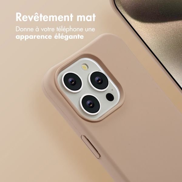 imoshion Coque arrière Color avec cordon amovible et MagSafe Apple iPhone 15 Pro - Nude