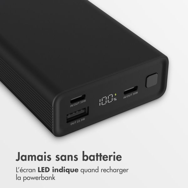 imoshion Ultra Series Aluminium | Batterie externe 20.000 mAh - Charge rapide jusqu'à 33 watts - Black