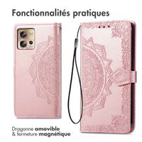 imoshion Etui de téléphone portefeuille Mandala Motorola Edge 30 Fusion - Rose Dorée