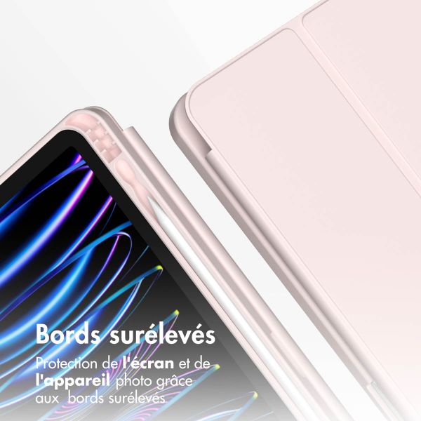 Accezz Coque tablette portefeuille Smart Silicone Apple iPad Air 13 pouces (2025) M3 / (2024) M2 - Rose