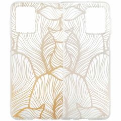 imoshion Coque Design Motorola Moto G54 - Golden Leaves Transparent