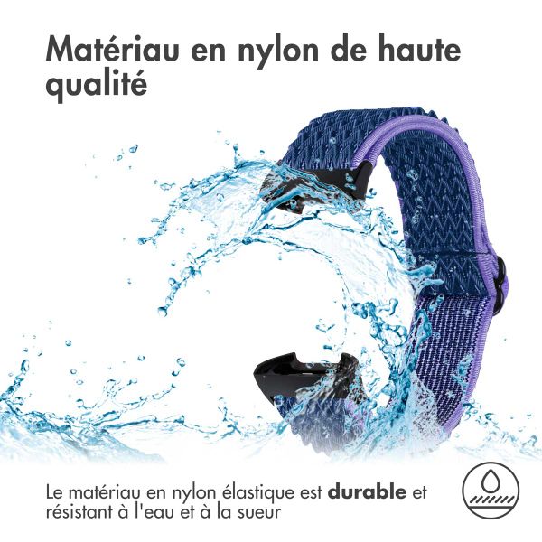 imoshion Bracelet élastique en nylon le Fitbit Charge 3 / 4 - Bleu foncé