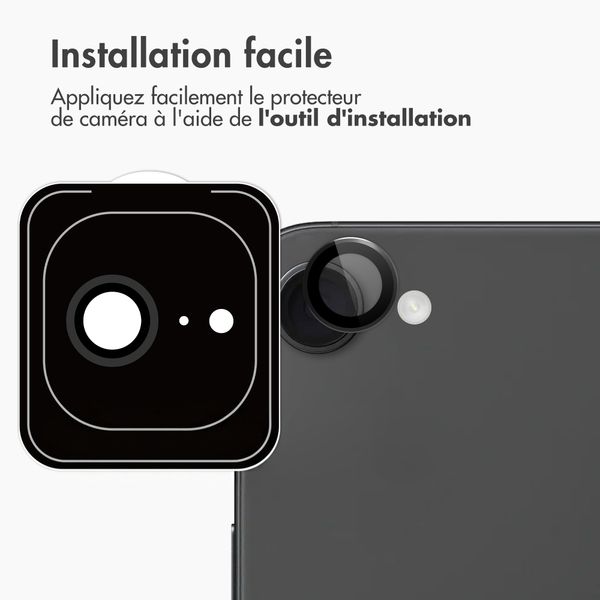 imoshion Lot de 2 protections d'objectif de caméra pour Apple iPhone 17e / 16e - Noir