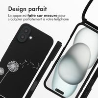 imoshion Coque design en silicone avec cordon Apple iPhone 16 Plus - Dandelion Black