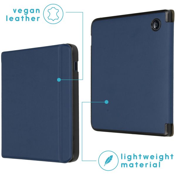 imoshion ﻿Slim Hard Sleepcover avec support Kobo Libra 2 / Tolino Vision 6 - Bleu foncé