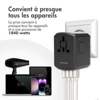 imoshion Prise internationale universelle - USB-C &  USB-A - Noir