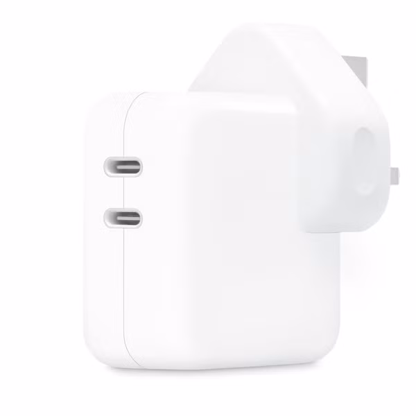 Apple Adaptateur secteur avec deux ports USB-C - 35 W - Type G - Prise pour le Royaume-Uni - Blanc
