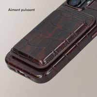 Selencia Porte-cartes Croco avec MagSafe - Choco Brown