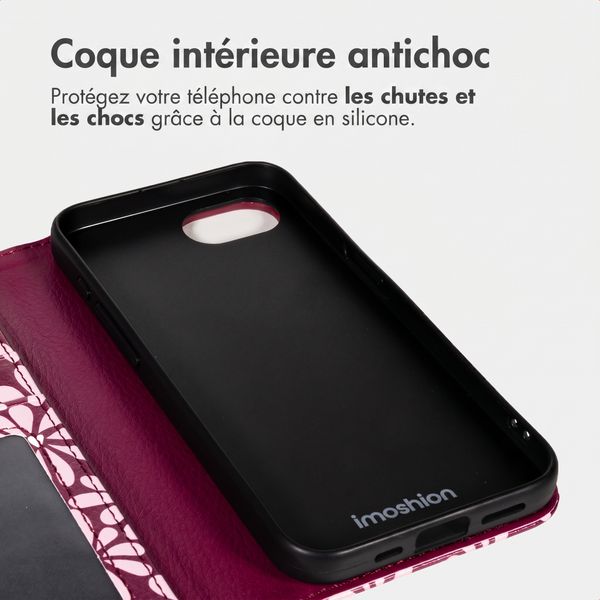 imoshion Étui de télephone portefeuille Design Apple iPhone 17e / 16e - Bloom Love Blush