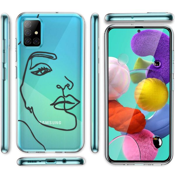 imoshion Coque Design Samsung Galaxy A31 - Visage abstrait - Noir