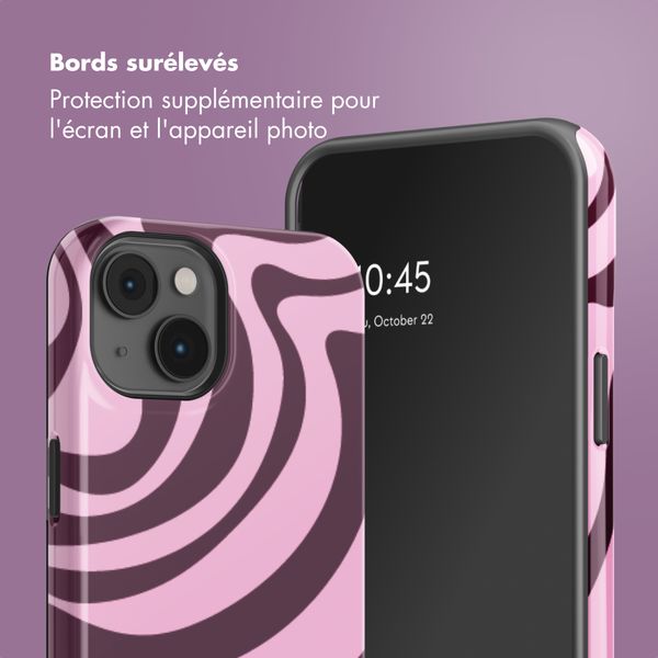 Selencia Coque arrière Vivid Apple iPhone 14 - Wavy Swirl Pink Plum