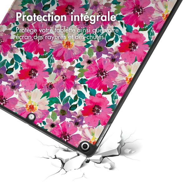 imoshion Coque tablette Design iPad 7 (2019) / iPad 8 (2020) / iPad 9 (2021) 10.2 inch - Floral Water Color