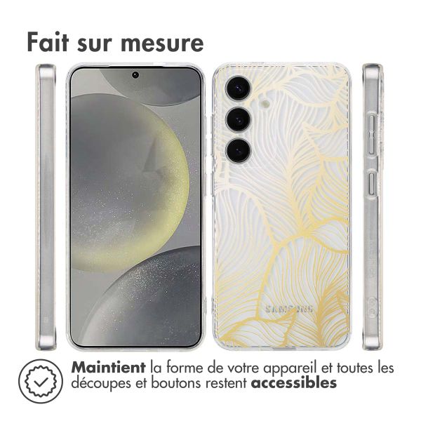 imoshion Coque Design Samsung Galaxy S25 - Golden Leaves Transparent