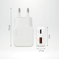 Accezz Chargeur GaN Ultra Slim - USB-C + USB-A - 30 W - Blanc