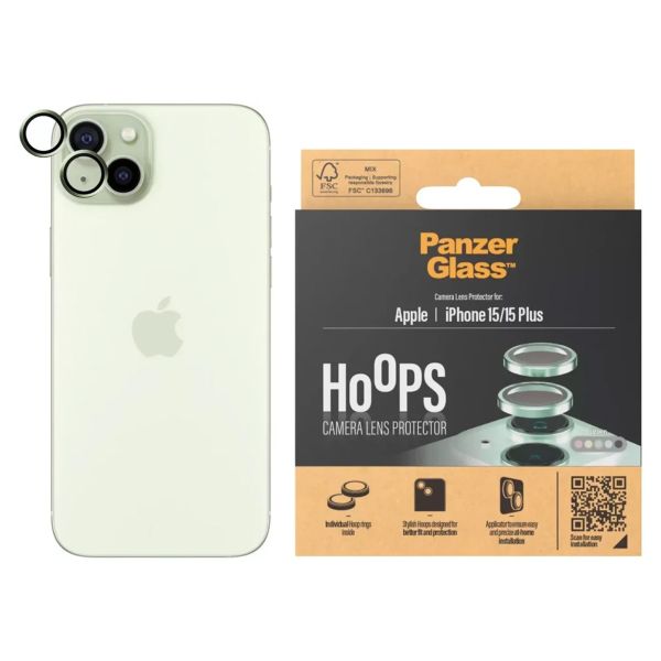 PanzerGlass Protection Caméra Hoop Optic Rings iPhone 15 / 15 Plus - Green