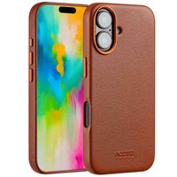Accezz Coque arrière en cuir avec MagSafe Apple iPhone 16 - Sienna Brown