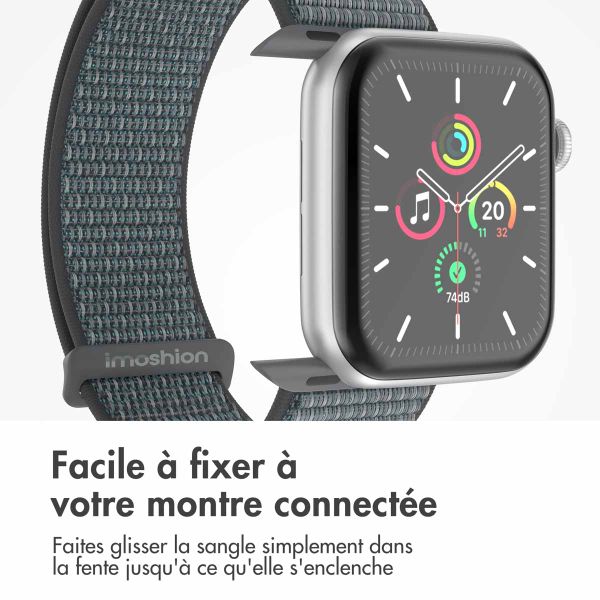 imoshion Bracelet en nylon⁺ Apple Watch Series 1 á 9 / SE (38/40/41 mm) | Series 10 (42 mm) - Ash Green