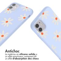 imoshion Coque design en silicone avec cordon Apple iPhone 11 - Lila Flower Distance
