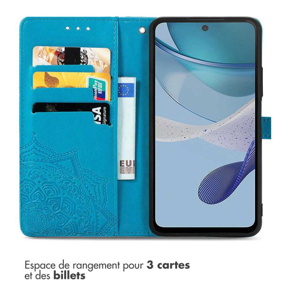 imoshion Etui de téléphone portefeuille Mandala Motorola Moto G53 - Turquoise