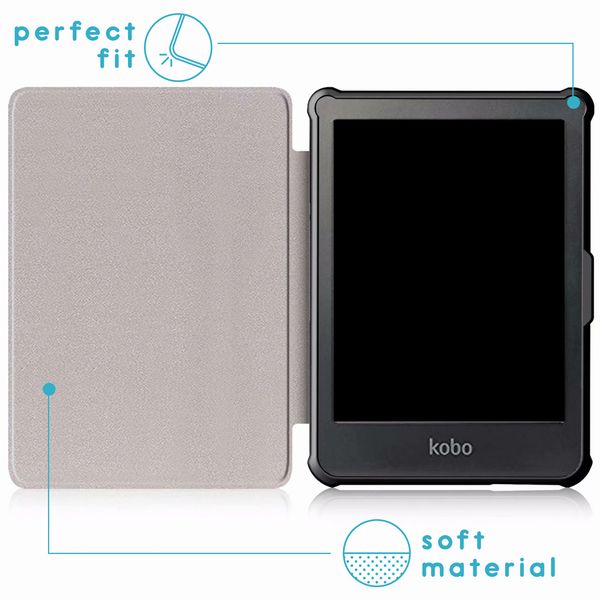 imoshion ﻿Étui de liseuse portefeuille Slim Soft Kobo Clara HD - Noir