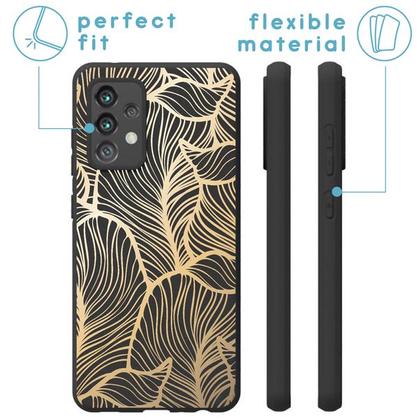 imoshion Coque Design Samsung Galaxy A52(s) (5G/4G) - Feuilles / Noir