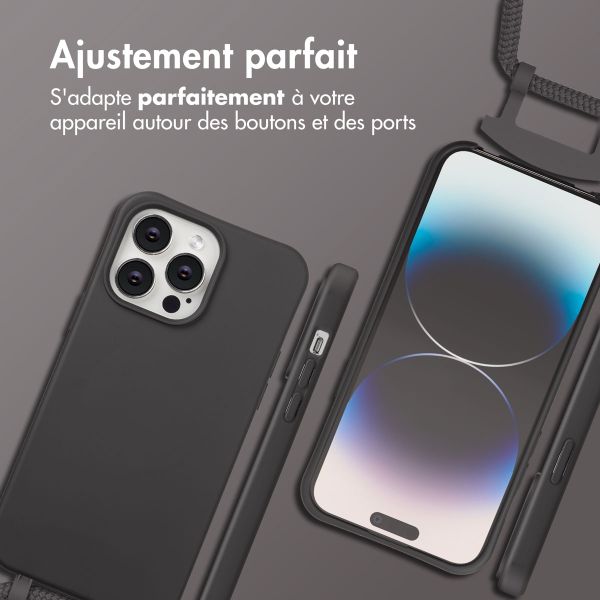 imoshion Coque arrière Color avec cordon amovible et MagSafe Apple iPhone 14 Pro Max - Black Coffee