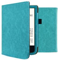 imoshion Étui de liseuse portefeuille en cuir végan Pocketbook Touch Lux 5 / HD 3 / Basic Lux 4 / Vivlio Lux 5 - Bleu clair