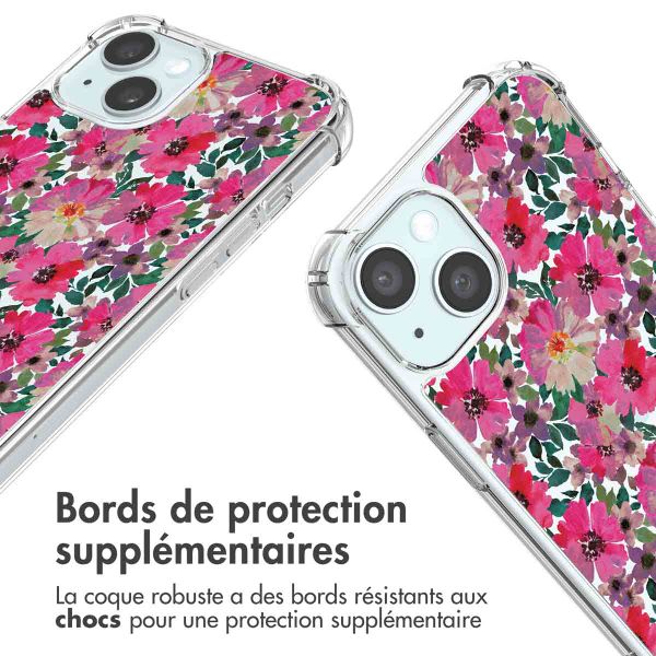 imoshion Coque Design avec cordon Apple iPhone 15 - Flower Water