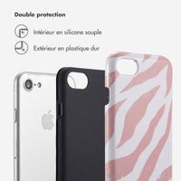 Selencia Coque arrière Vivid Tough iPhone SE (2022 / 2020) / 8 / 7 / 6(s) - Colorful Zebra Old Pink